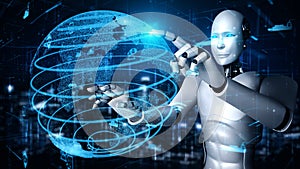 Futuristic robot artificial intelligence huminoid AI transportation analytic