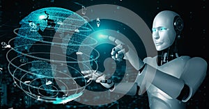 Futuristic robot artificial intelligence huminoid AI transportation analytic