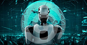 Futuristic robot artificial intelligence huminoid AI transportation analytic