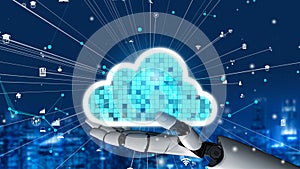 Futuristic robot artificial intelligence revolutionary AI technology concept