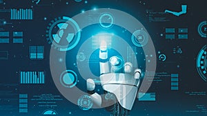 Futuristic robot artificial intelligence revolutionary AI technology concept