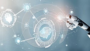 Futuristic robot artificial intelligence revolutionary AI technology concept