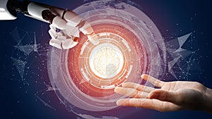 Futuristic robot artificial intelligence revolutionary AI technology concept