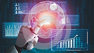 Futuristic robot artificial intelligence revolutionary AI technology concept