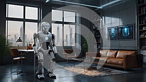 Futuristic Robot Companion - Ai generated digital art