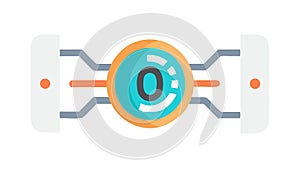 Futuristic Robot Eye Interface Icon, vector design Generative AI