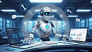 Advanced robot analyzing data on multiple devices