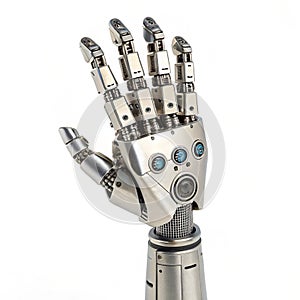 Robot hand isolated on white background