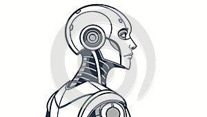 Futuristic Robot Head Profile Vector: AI Technology Illustration, vector design Generative AI