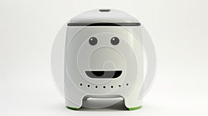 Futuristic Robot-inspired Compost Bin With Green Smiley Face