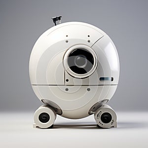 Futuristic Robot-inspired Tao Camera: Minimalist, White, Industrial Design