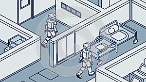 Futuristic Robot Kitchen, Automated Cooking, Smart Home Tech, vector design Generative AI