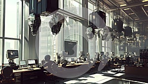 Futuristic Office Workspace