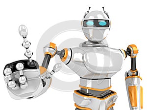 Futuristic Robot Push Finger to Camera