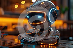 Futuristic Robot Using a Computer