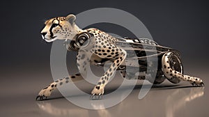 Futuristic Robot Wild Tiger Animal in metal