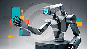 Futuristic Robotic Arm with Geometric Shapes: Innovative Technology Concept