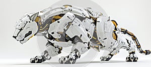 Futuristic robotic cat. symbol of agility, sleekness, and high-speed urban traversal