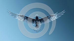 Futuristic Robotic Eagle in Flight