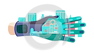 Futuristic robotic hand. Advanced prosthetics and human-machine interface. vector design Generative AI