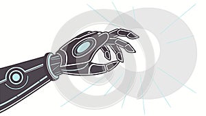 Futuristic Robotic Hand, Advanced Technology and Innovation, vector design Generative AI
