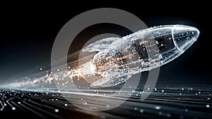 Digital Rocket Launch: Technology and Innovation Concept