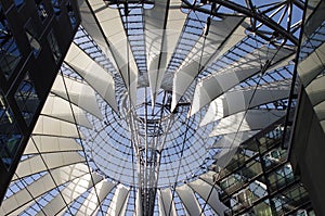 Futuristic roof, Potsdamer Platz, Berlin, Germany