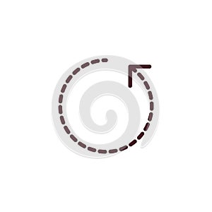 Futuristic rotation circle arrow, Angle 360 degrees sign icon. Geometry math symbol. Full rotation. Stock vector illustration