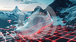 The futuristic running shoe.AI generated image