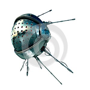 Futuristic satellite with antennas