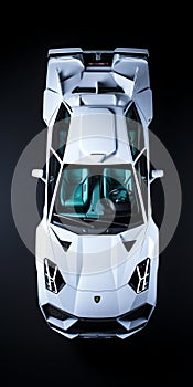 Futuristic Sci-fi Aesthetic: Transforming Lamborghini Huracan In Light Cyan And Emerald photo