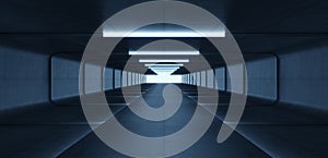 Futuristic sci fi blue neon