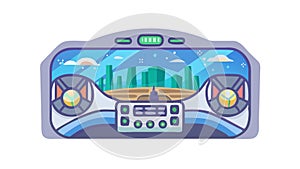 Futuristic Sci-Fi Cockpit Dashboard Interface, vector design Generative AI