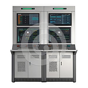 Futuristic sci fi control panel console isolated on transparent background