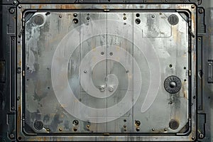 Futuristic sci-fi door with secure metallic bolts.
