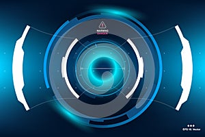 Futuristic sci fi hud circle element abstract hologram, design background virtual reality