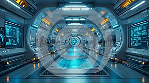 Futuristic Sci-Fi Laboratory with Advanced Technology. Generative AI photo