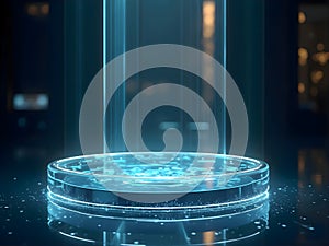 Futuristic Sci-Fi Pedestal with Light Beam