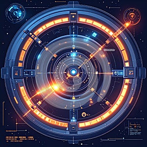 Futuristic Sci-Fi Targeting System HUD