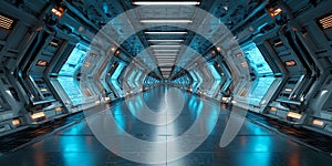 Futuristic SciFi Corridor Stunning CyberpunkInspired Background