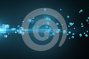 Futuristic screen with quaders