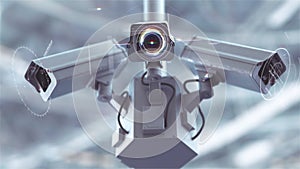 Futuristic security cameras in 4K