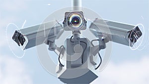 Futuristic security cameras in 4K