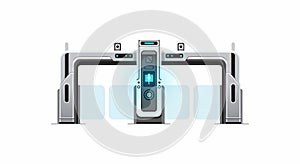 Futuristic Security Gate and Access Control Portal