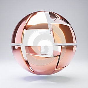 Futuristic Segmented Rose Gold Sphere