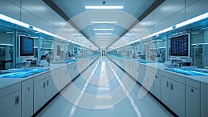 futuristic semiconductor manufacturing facility