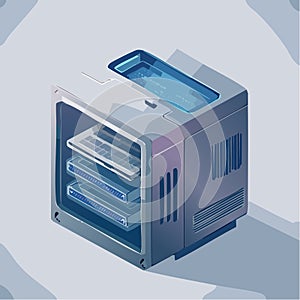 Futuristic Server Rack for Data Processing