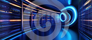 Futuristic Data Center Interior