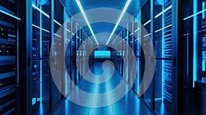 The futuristic server room. AI generated