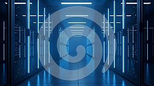 Futuristic Server Room Interior